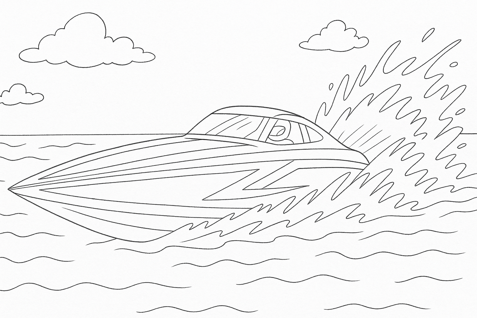 Rennboot in voller Fahrt