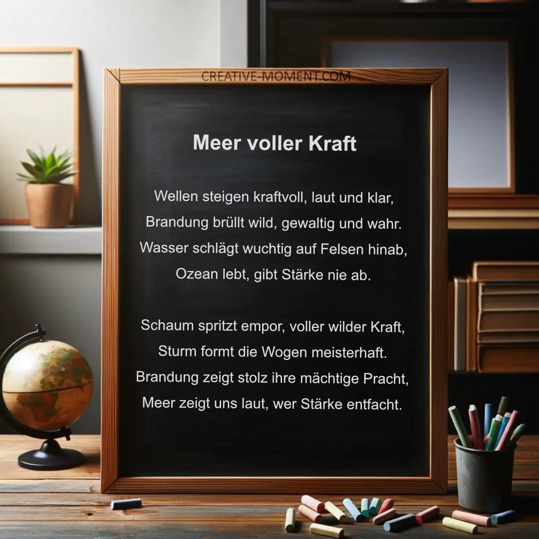 Kurzes Gedicht über die Kraft der Brandung – „Meer voller Kraft“