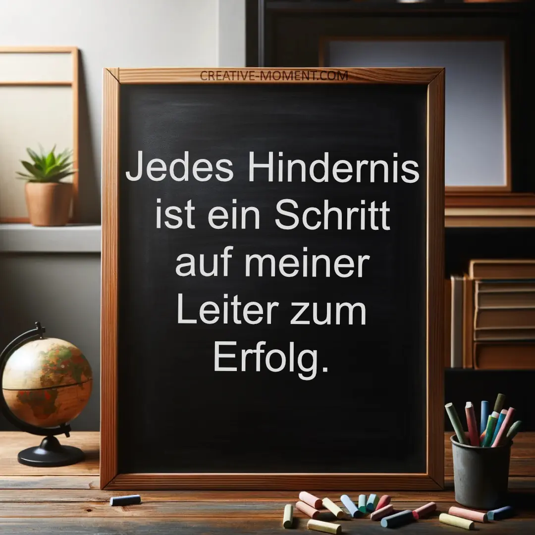 Jedes Hindernis ist ein Schritt auf meiner Leiter zum Erfolg