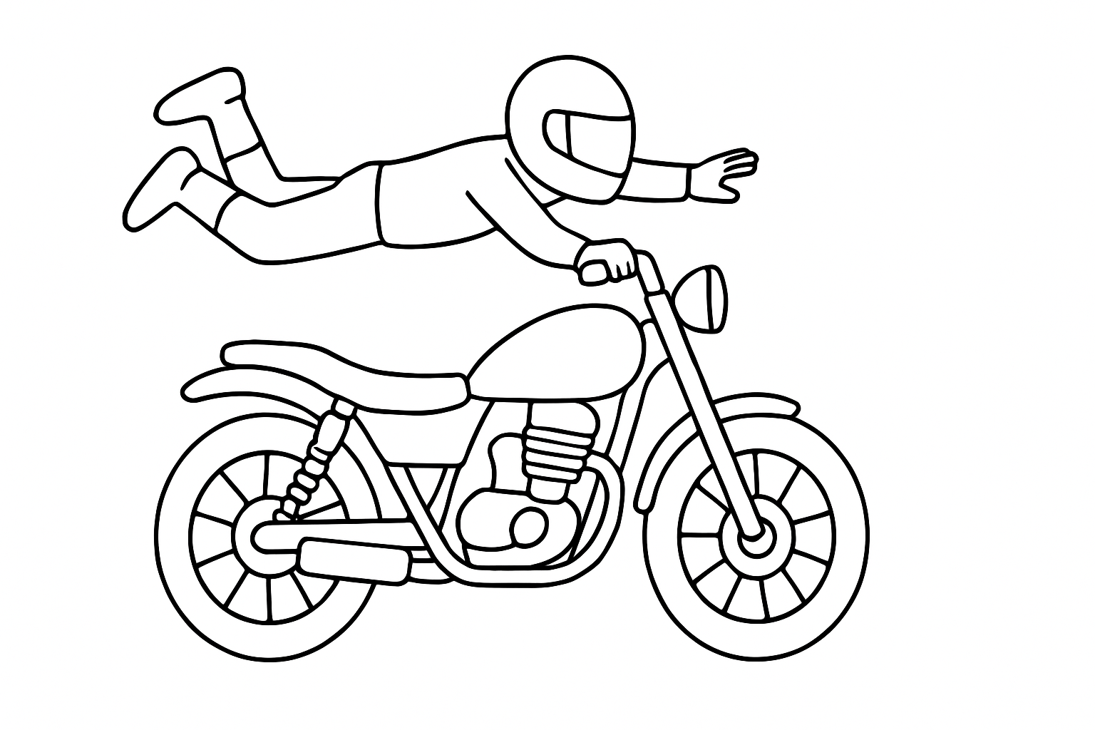Acróbata en moto para imprimir