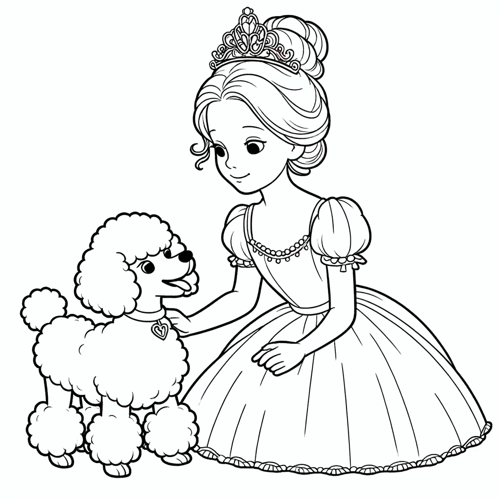 Adorable amistad entre la princesa y el poodle