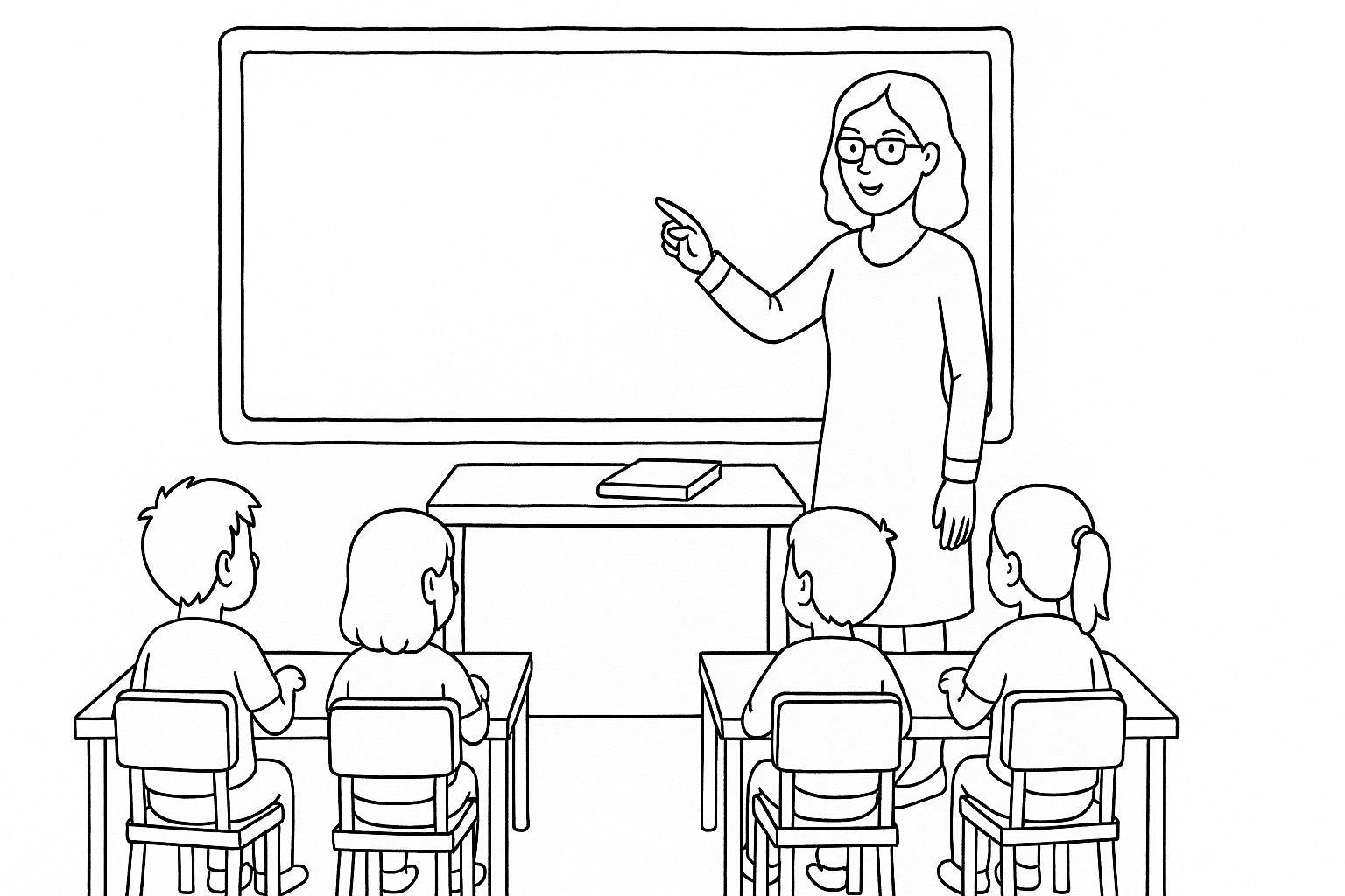 Alumnos y profesora en el aula