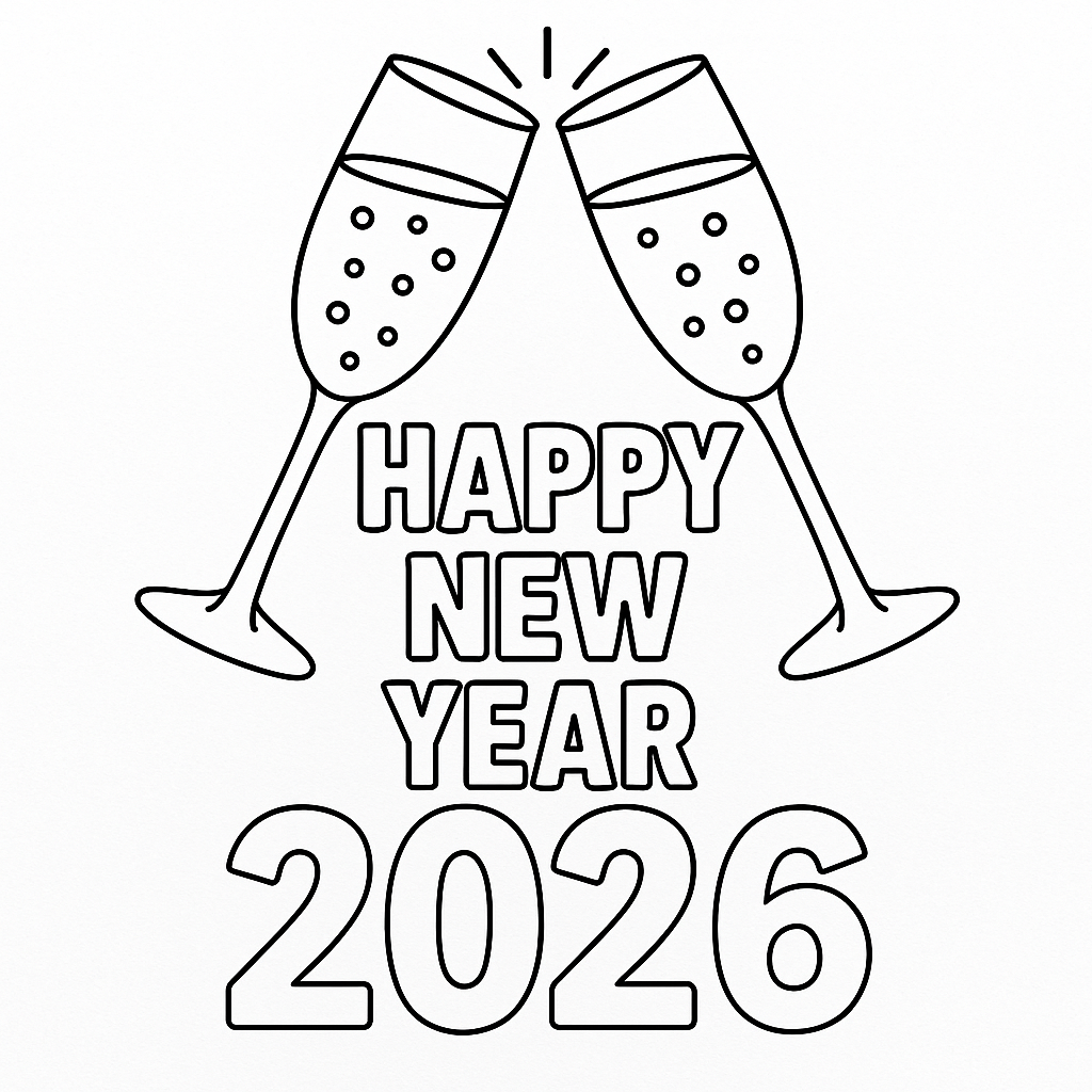 Año Nuevo 2026 con copas de champán