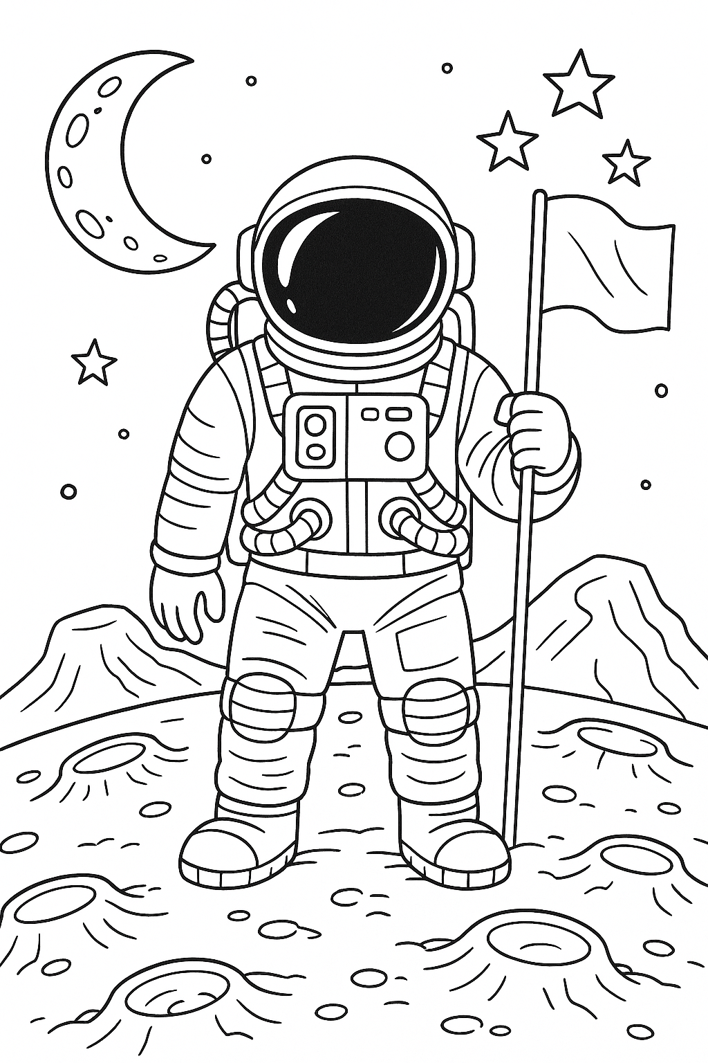 Astronauta en el espacio para imprimir