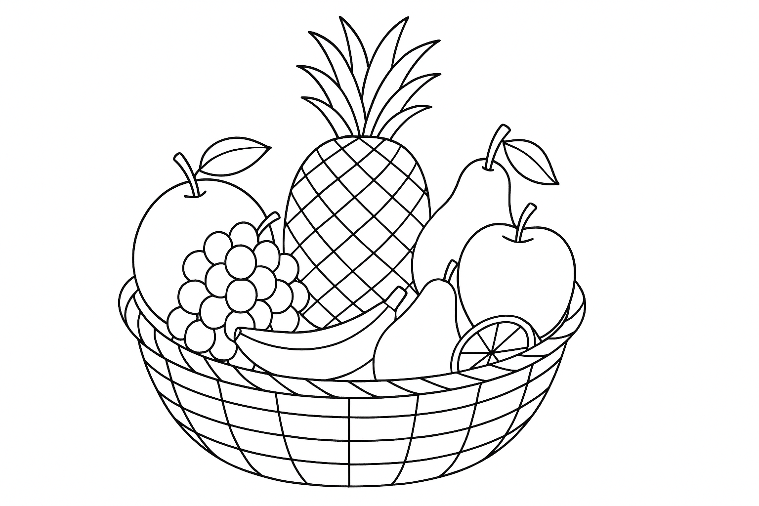 Cesta de frutas para imprimir