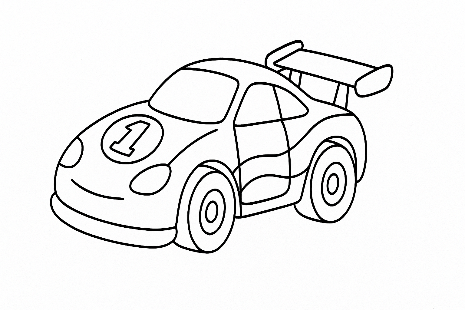 Coche de carreras para colorear para niños