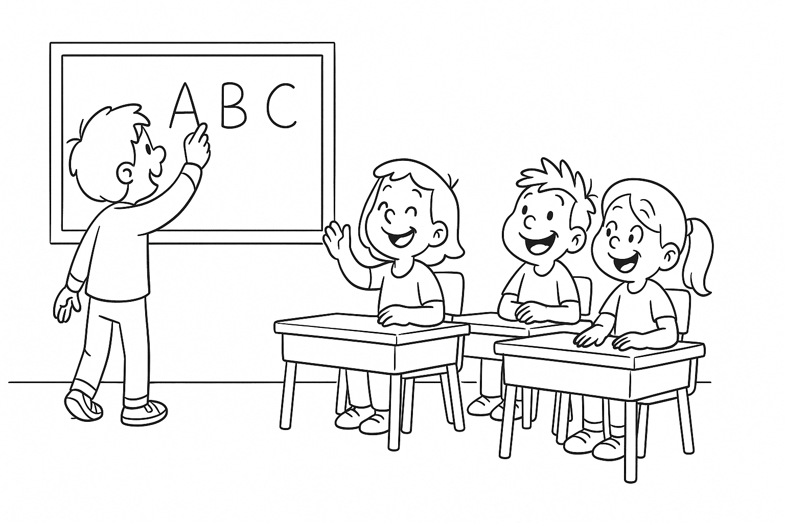 Descubre la escuela: página para colorear en clase