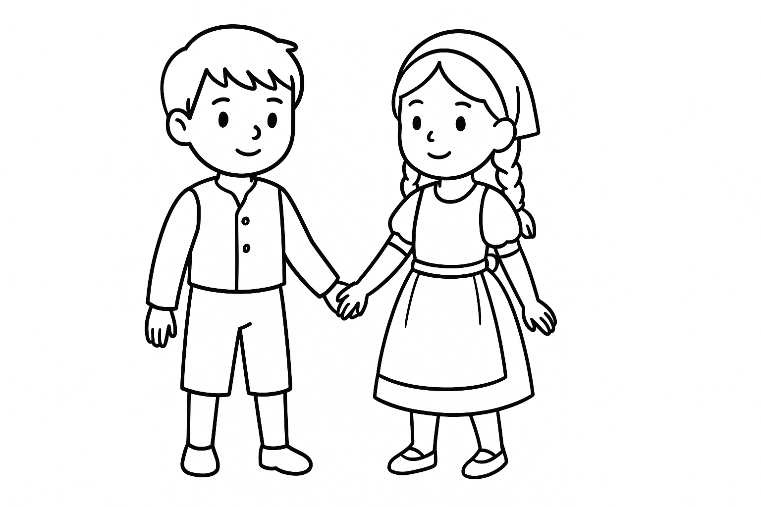 Dibujo para colorear de Hansel y Gretel