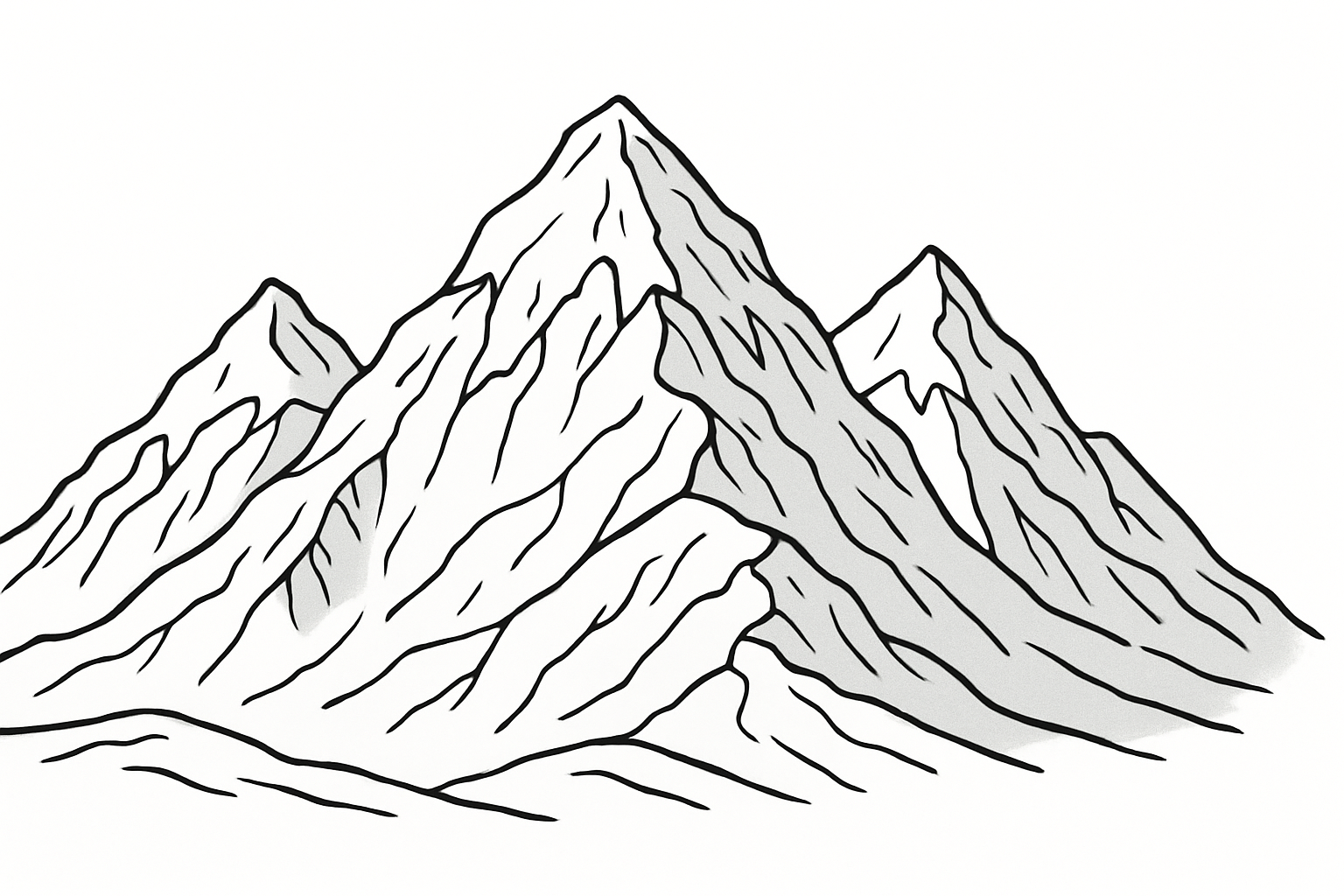 Dibujo para colorear de montañas nevadas para imprimir