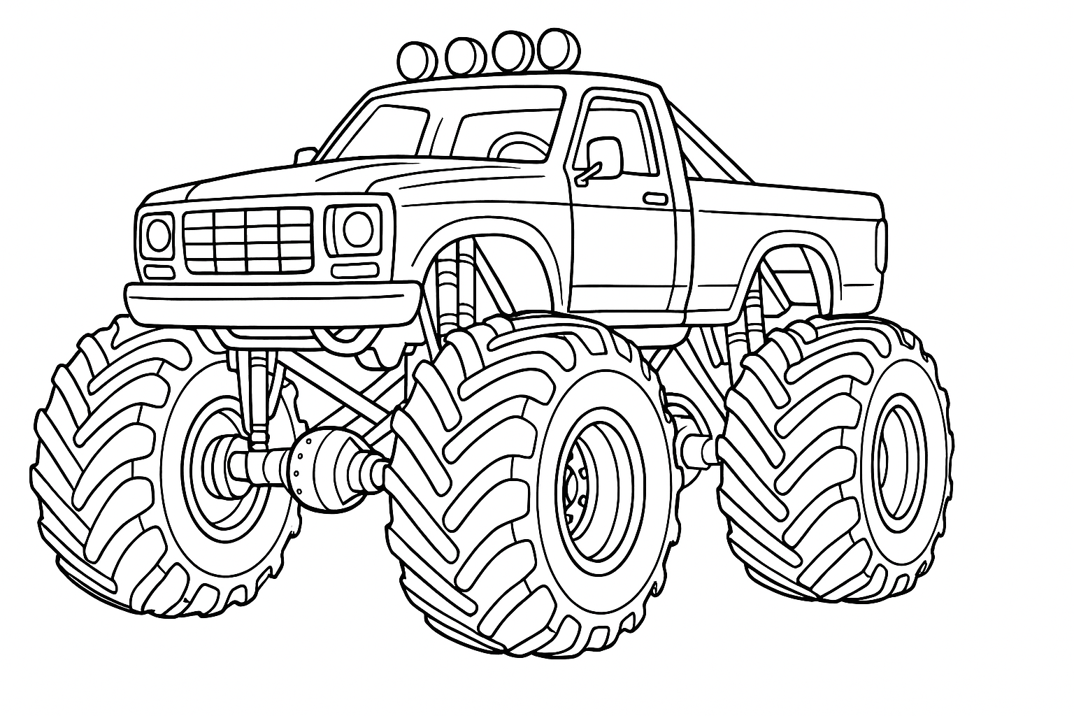 Dibujo para colorear de un Monster Truck para niños