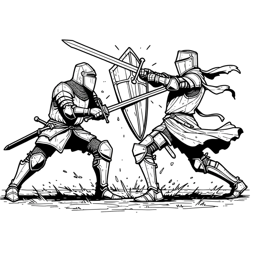 Dos caballeros en duelo