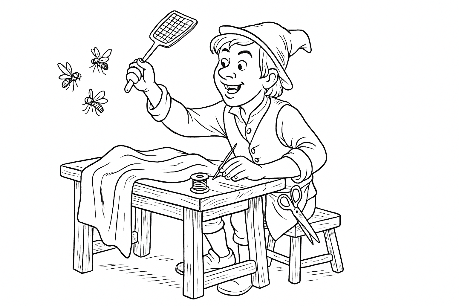 El valiente sastrecillo – Página para colorear gratuita para niños