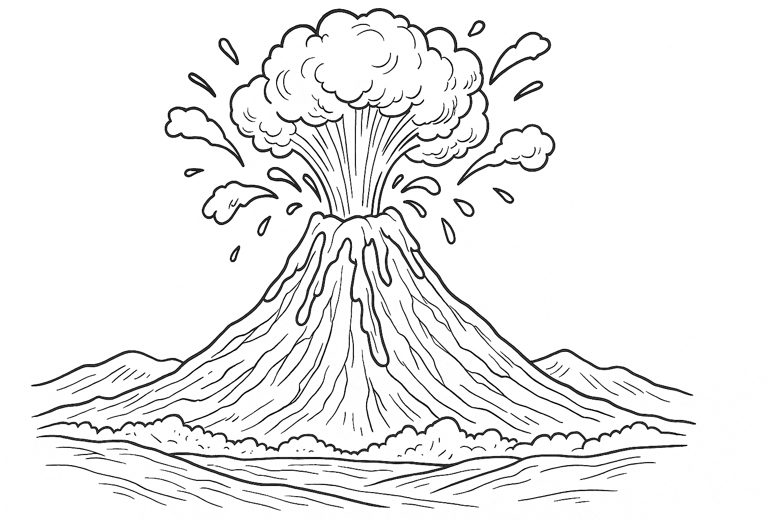 Erupción volcánica con fuente de lava