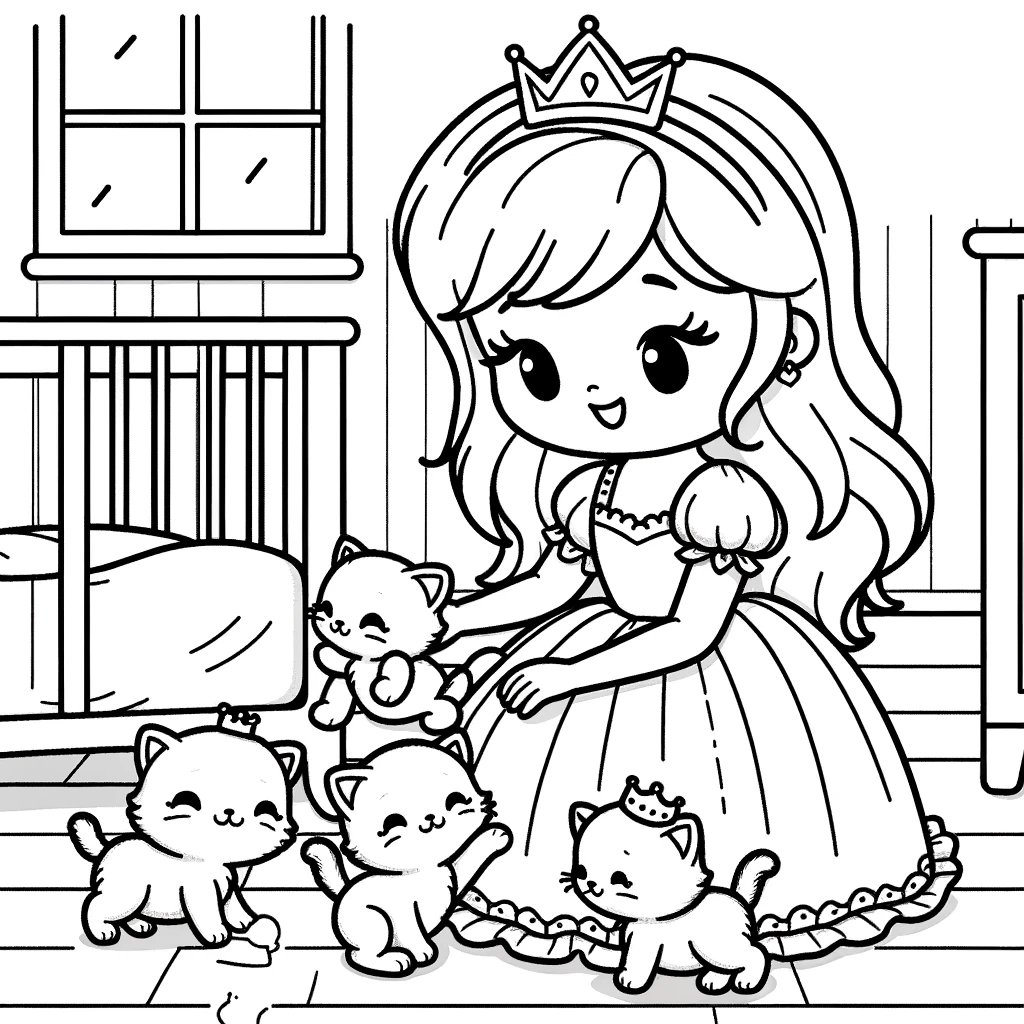 Gatitos encantadores y su princesa