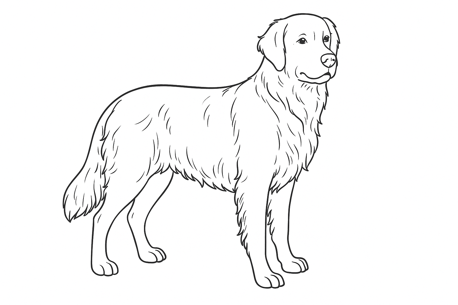 Golden Retriever sencillo para colorear