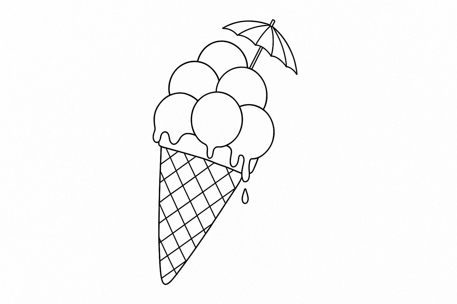 Helado – página para colorear veraniega para niños