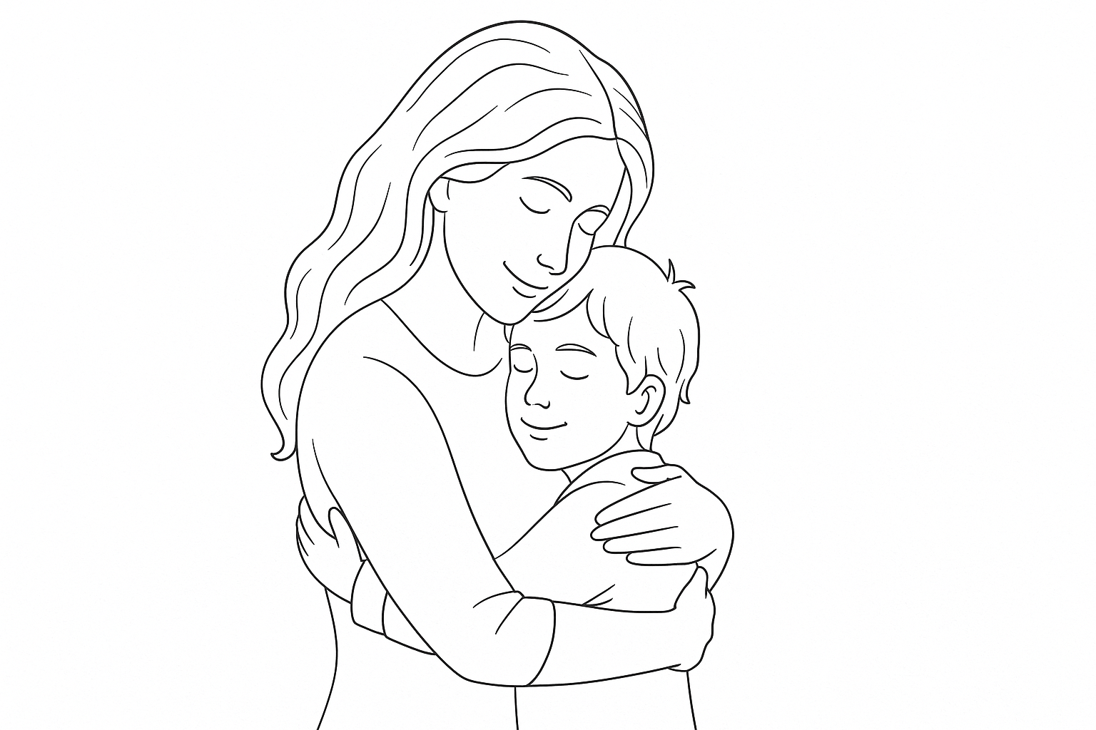 Mamá abrazando a su hijo para el Día de la Madre