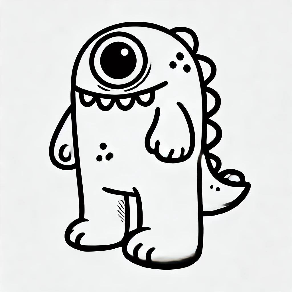 Monstruo para la diversión creativa al colorear