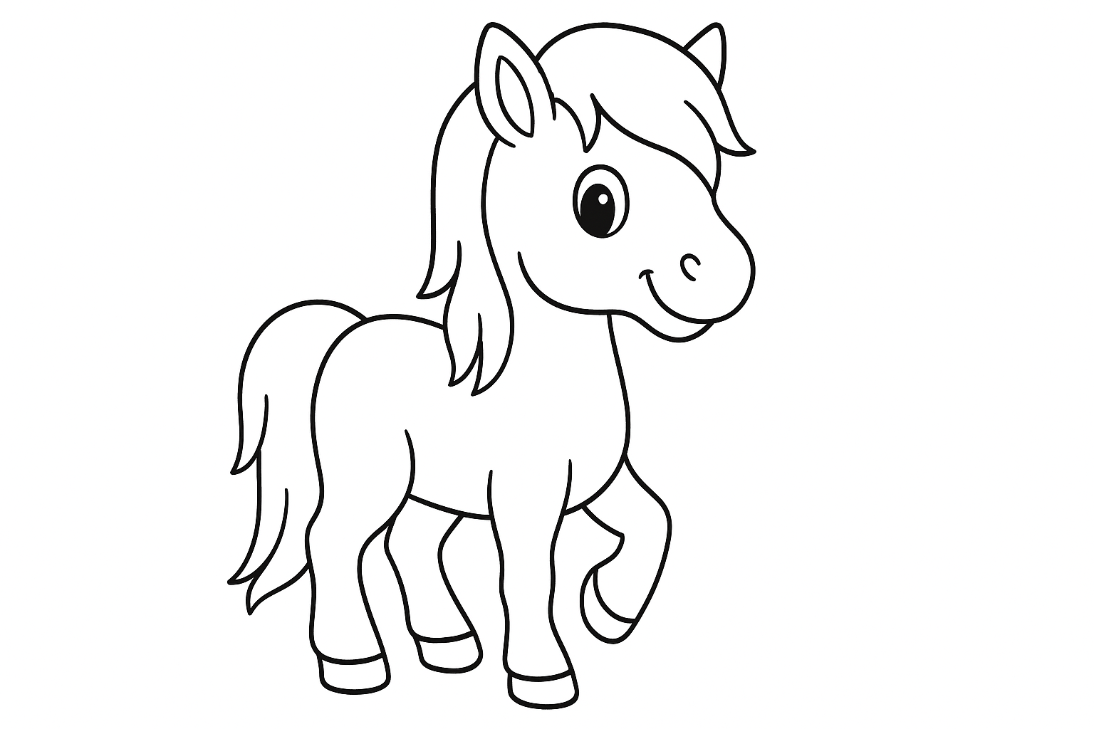 Motivo infantil con pony amigable