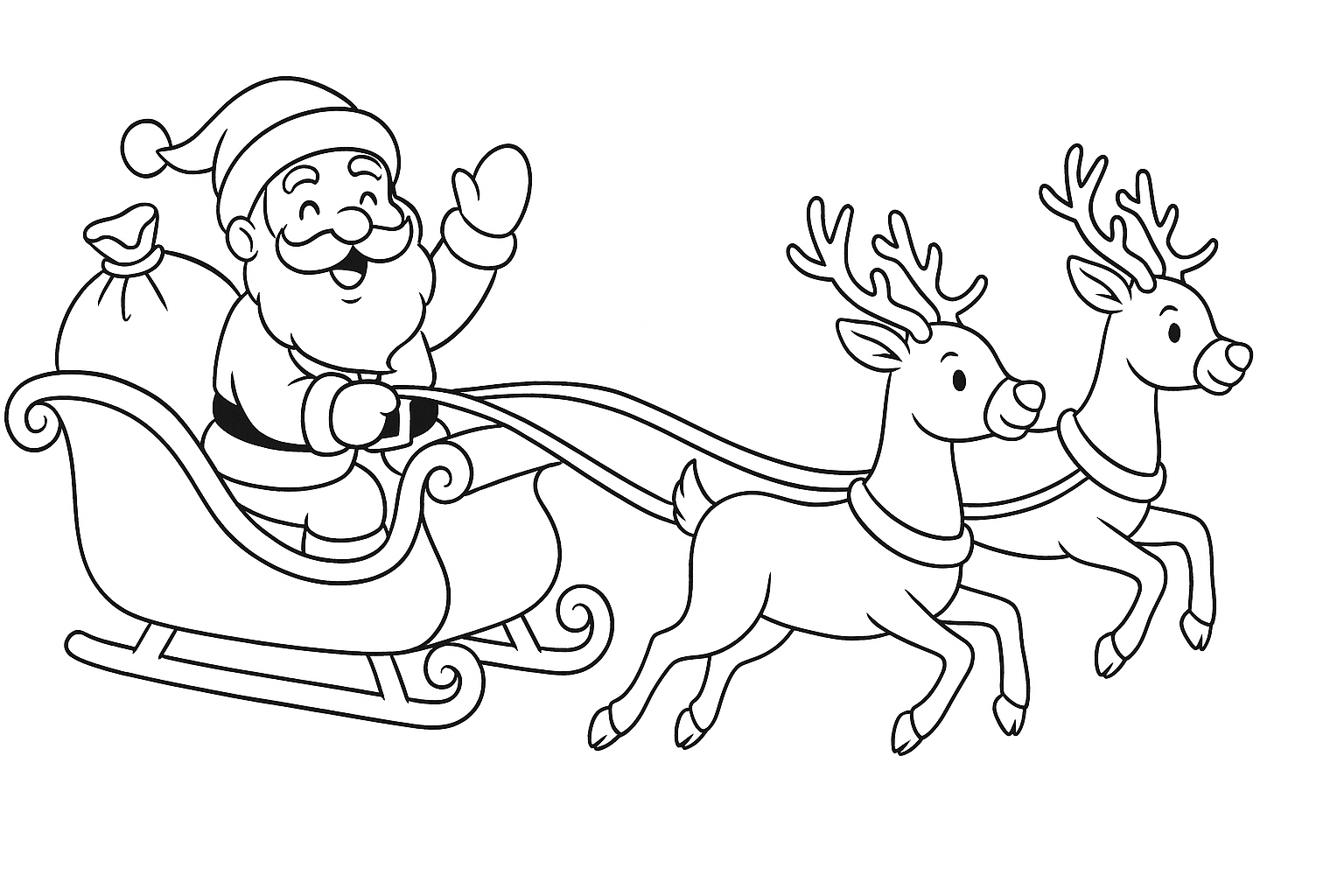 Papá Noel con gran saco de regalos