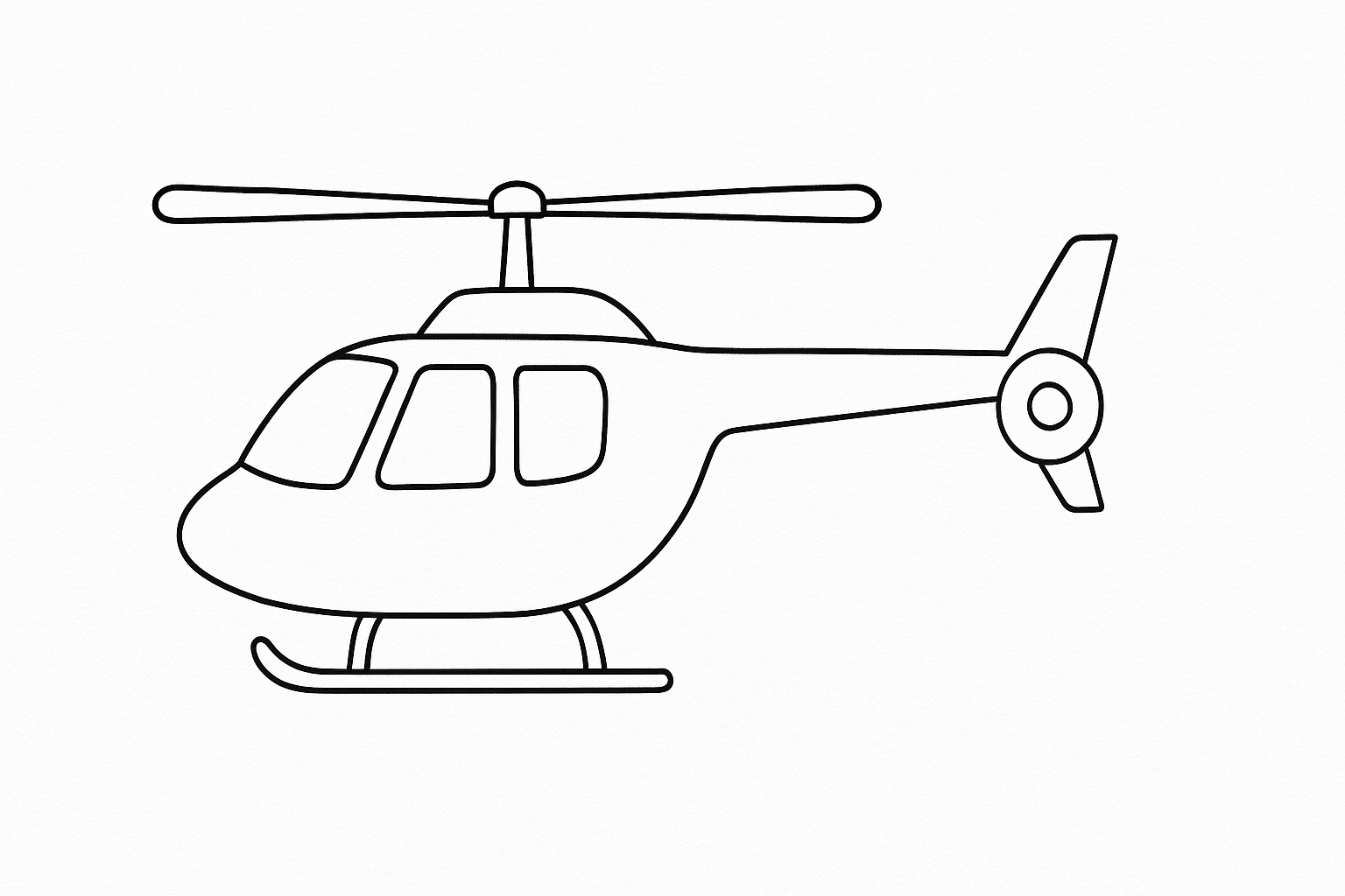 Para colorear helicóptero – plantilla gratis para niños