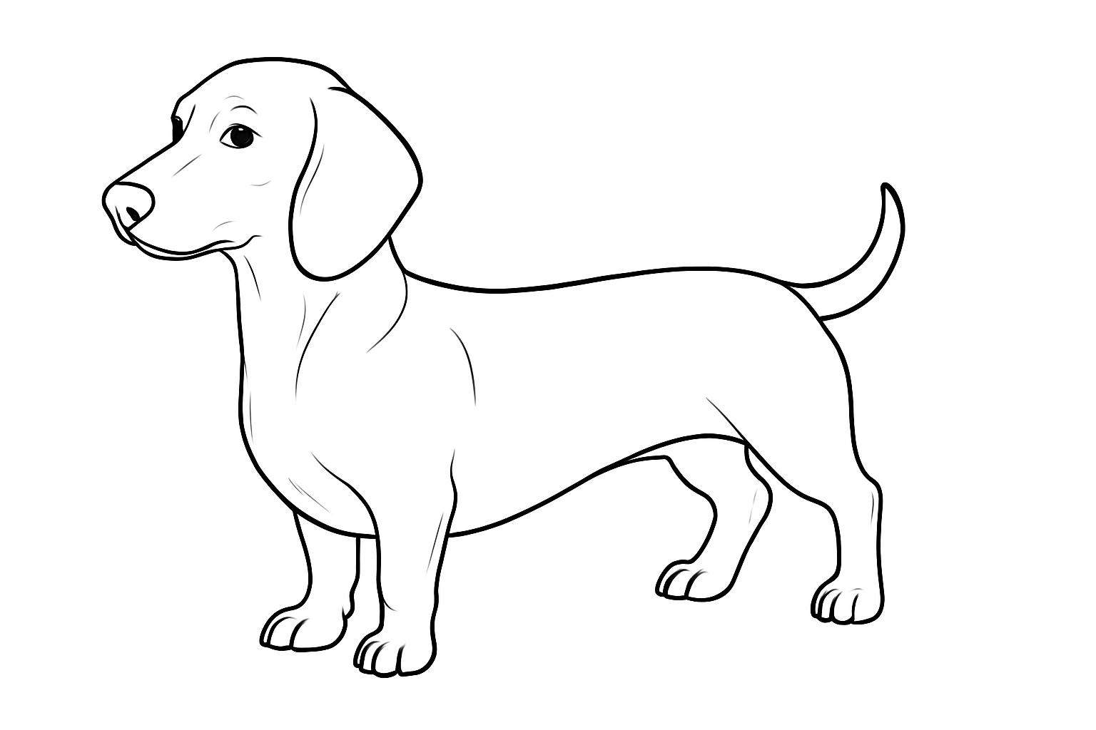 Perro salchicha sencillo para imprimir
