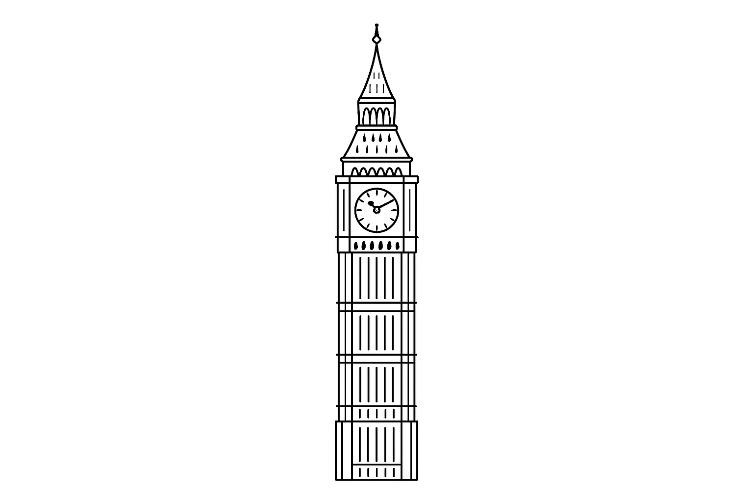 Página para Colorear Big Ben – PDF gratuito para descargar