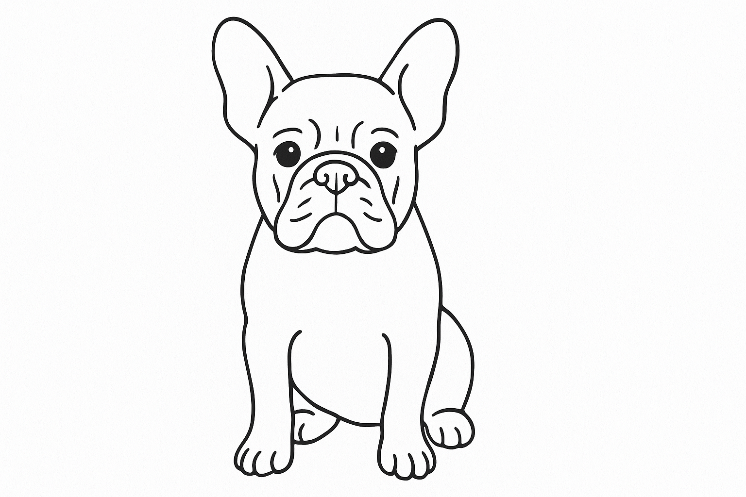 Página para colorear Bulldog francés: Fácil de imprimir
