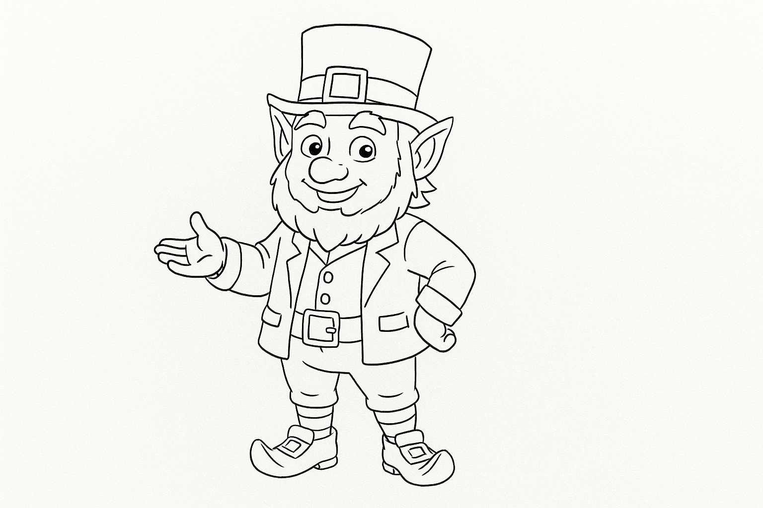 Página para colorear de duende irlandés – PDF gratis