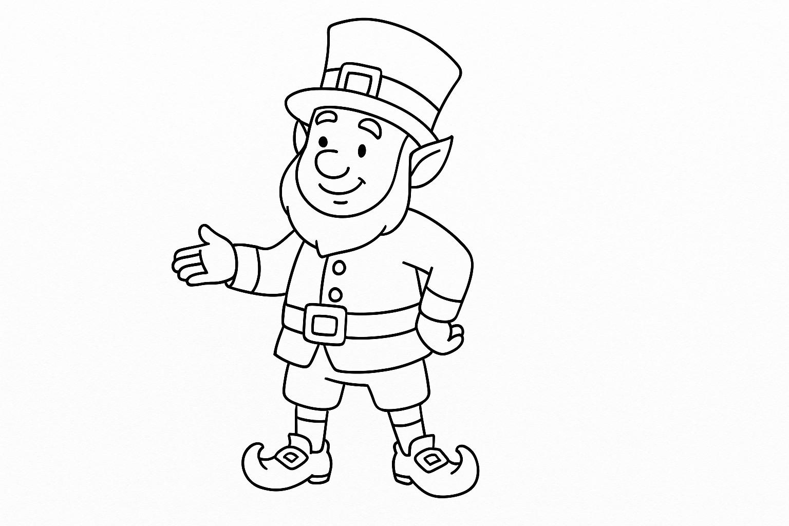 Página para colorear de duende para niños