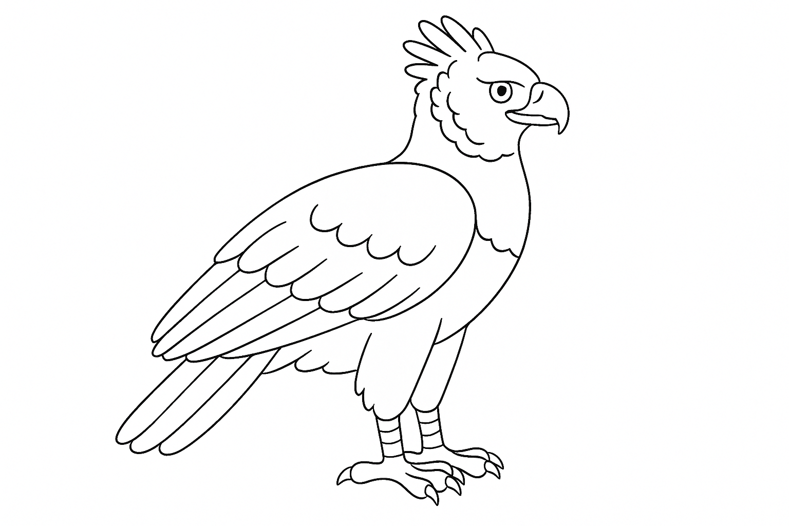 Página para colorear de águila harpía – Plantilla gratuita para niños
