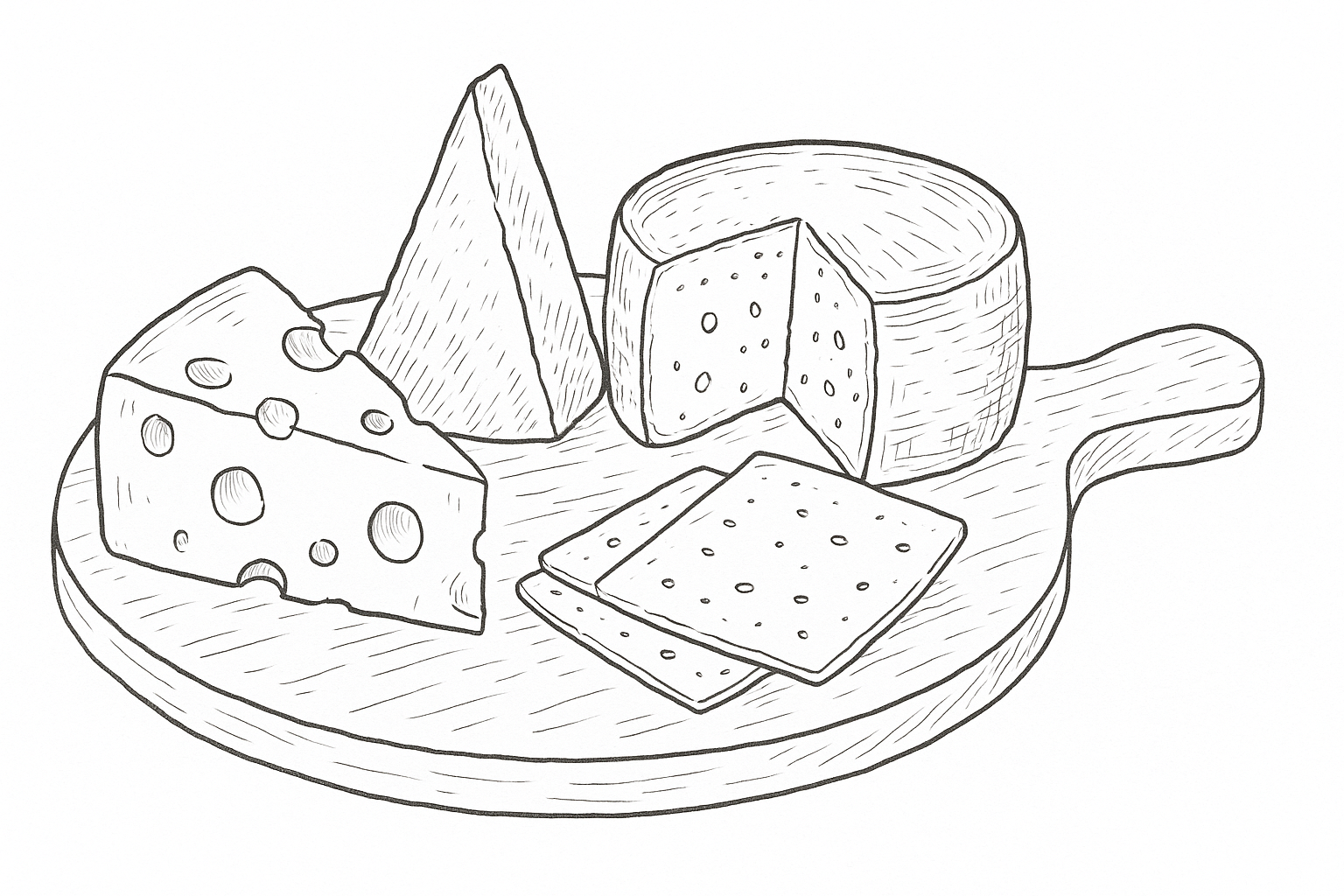 Página para colorear de queso – gratis para imprimir
