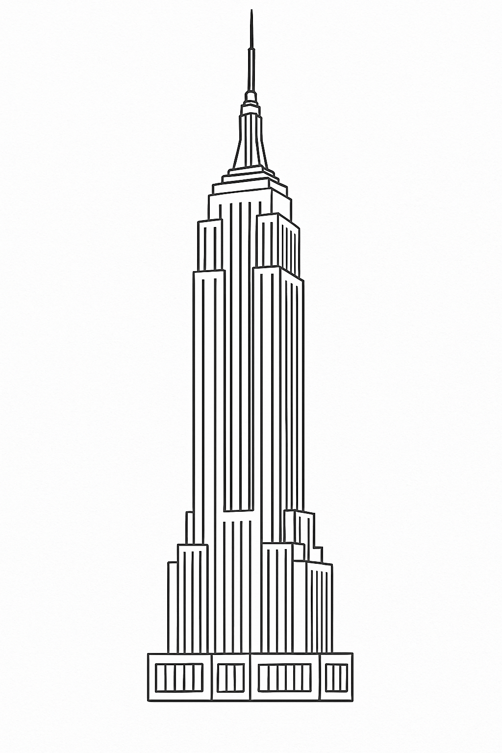 Página para colorear Empire State Building – Descarga gratuita