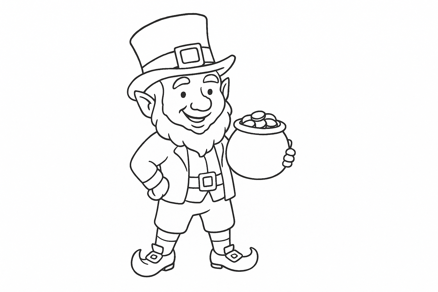 Página para colorear leprechaun – PDF gratis para imprimir