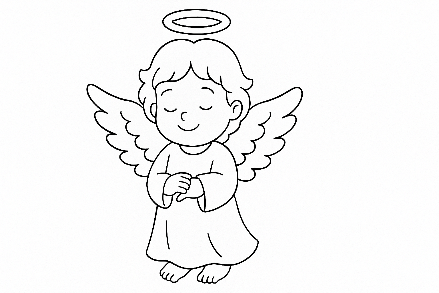 Página para colorear Ángel gratuita – plantilla para niños