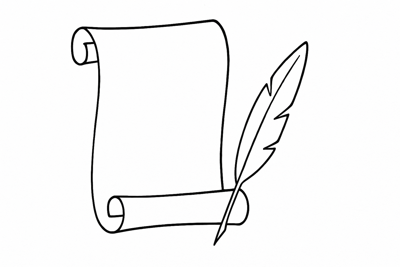 Página para colorear Pergamino &amp; Pluma gratuita para niños