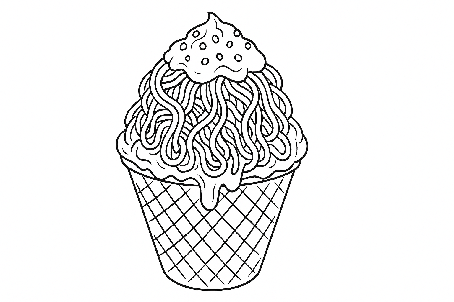 Página para colorear Spaghettieis – gratis para niños
