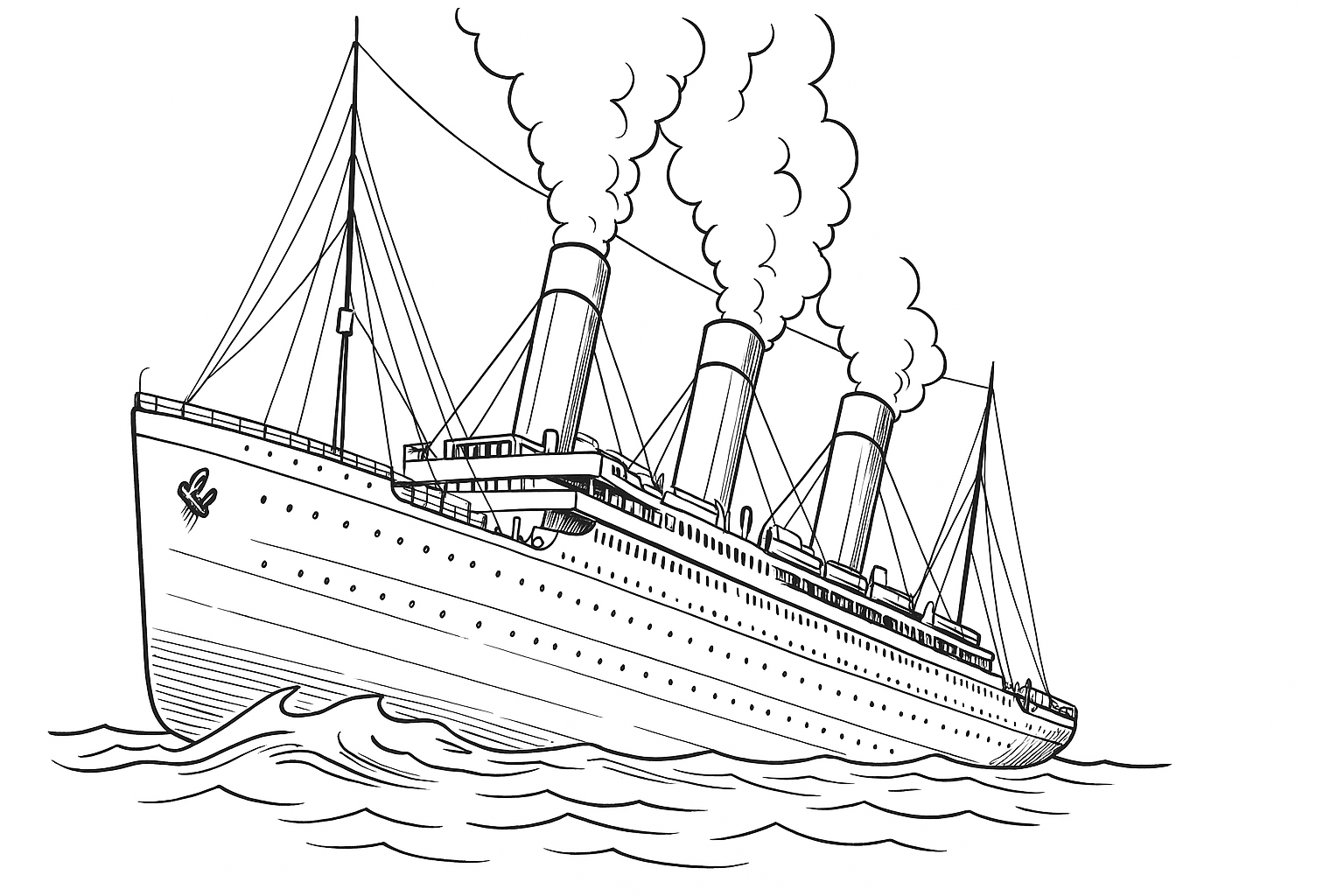 Página para colorear Titanic hundiéndose – descarga gratuita