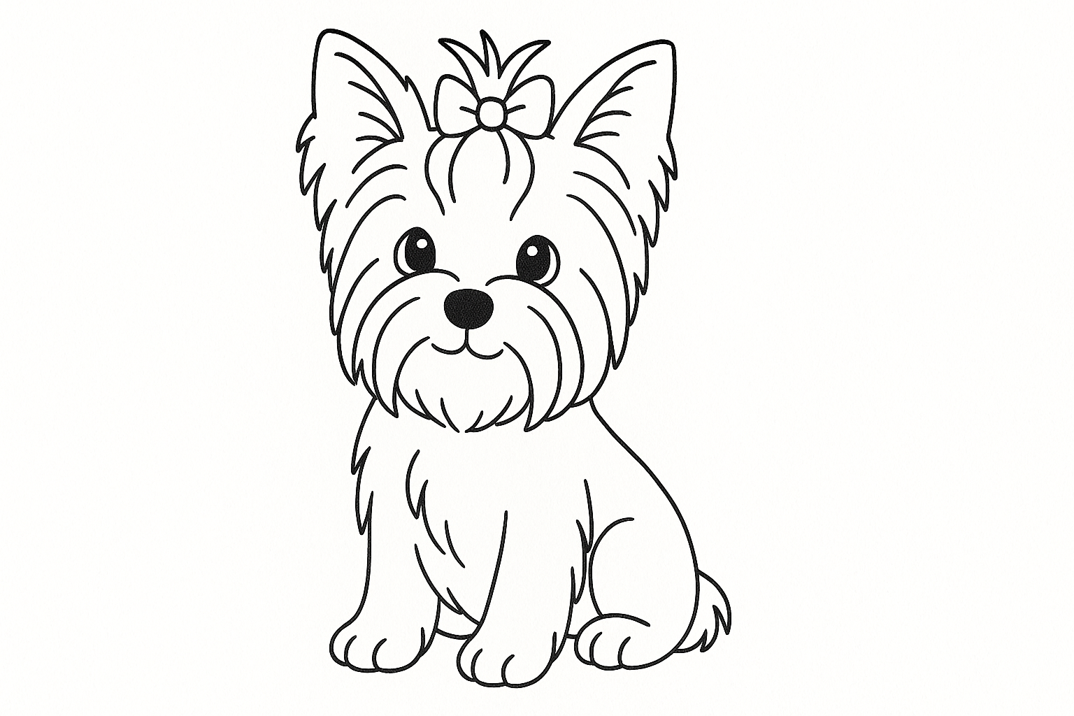 Página para colorear Yorkshire Terrier: plantilla gratis