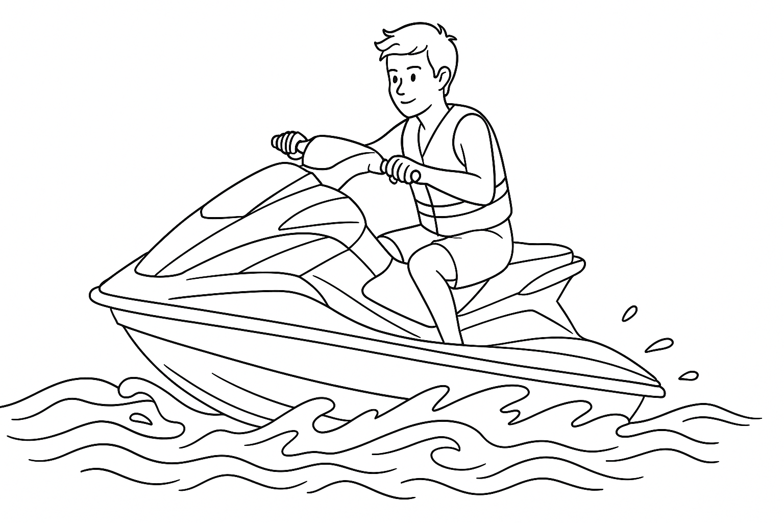 Piloto de moto acuática en el agua