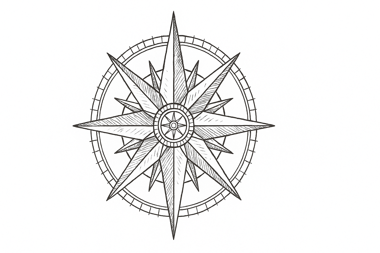Rosa de los vientos para colorear – descarga gratis