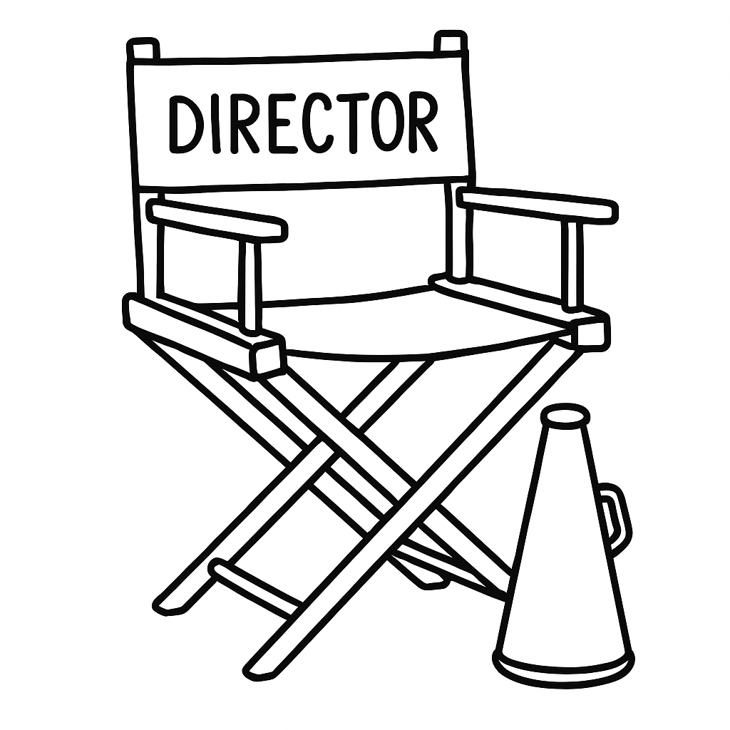 Silla de director con megáfono para imprimir