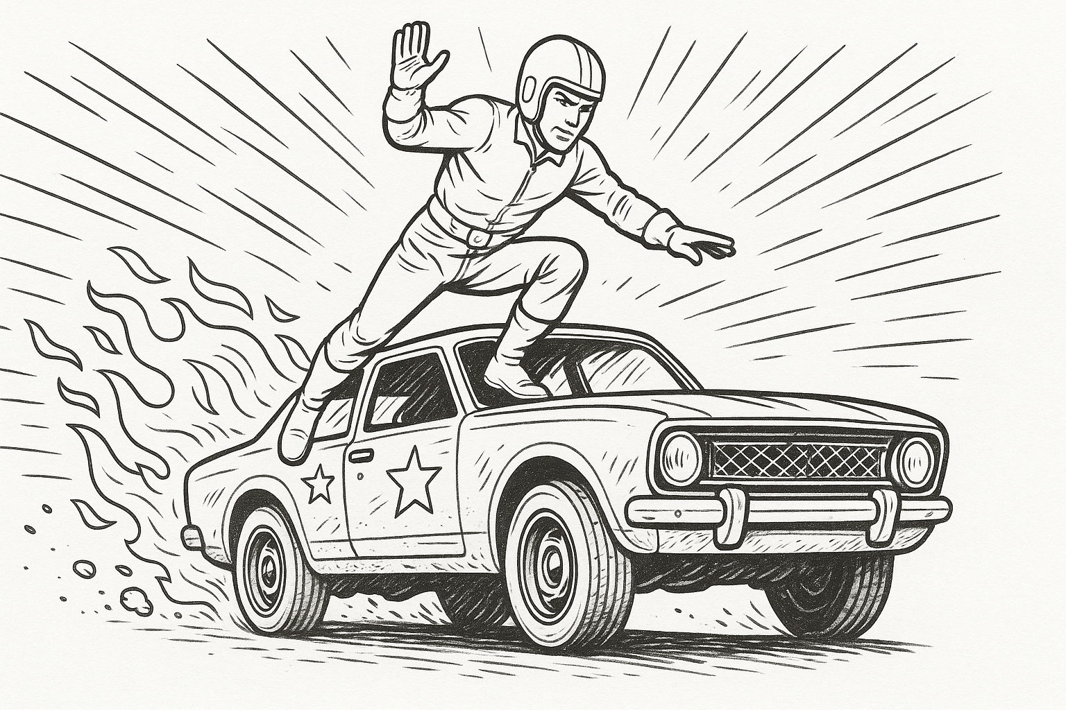 Stuntman de acción en coche para niños