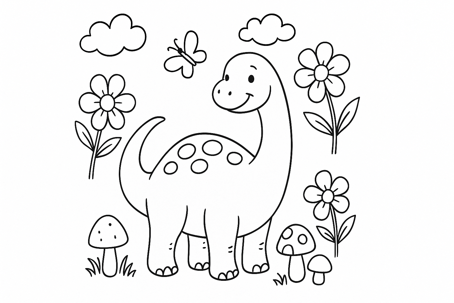 Tu página para colorear de dinosaurio gratis para imprimir