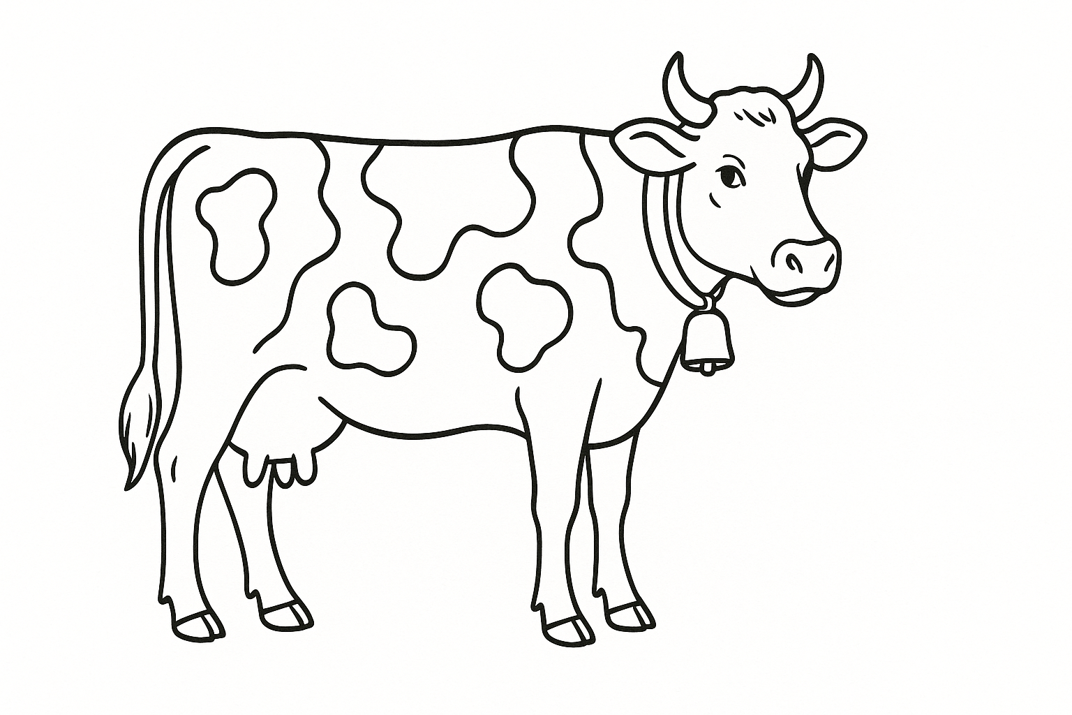 Vaca – página para colorear gratuita, sencilla para niños