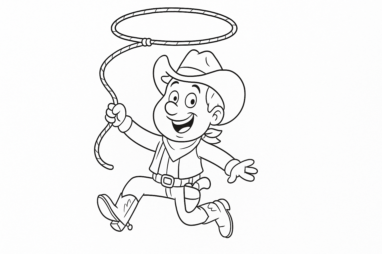 Vaquero con lazo – para colorear gratis
