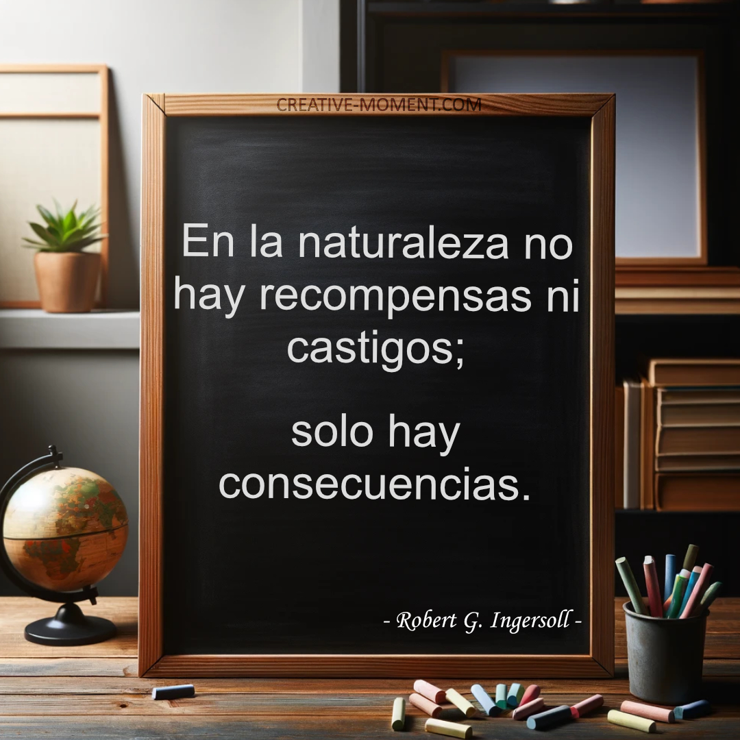 En la naturaleza no hay recompensas ni castigos; solo hay consecuencias