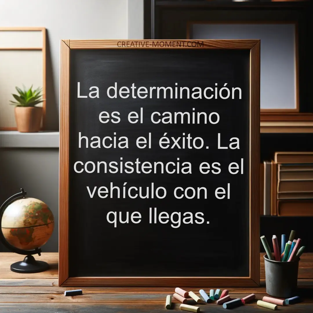 La determinación es el camino hacia el éxito. La consistencia es el vehículo con el que llegas