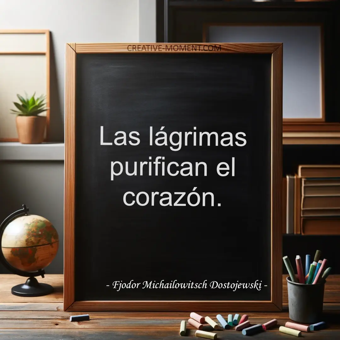Las lágrimas purifican el corazón.