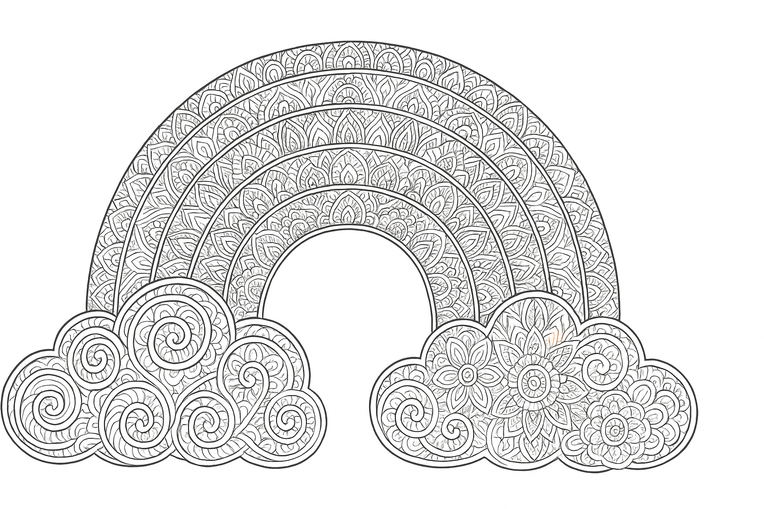 Arcoíris como dibujo detallado para colorear